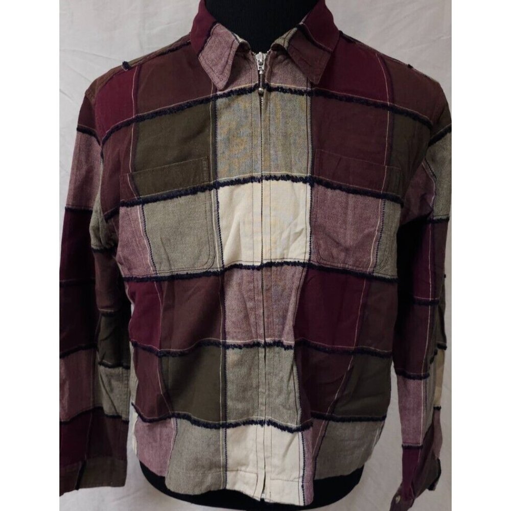 Carolina Colours Womens Large Purple Full Zip Long Sleeve Patchwork Top Jacket